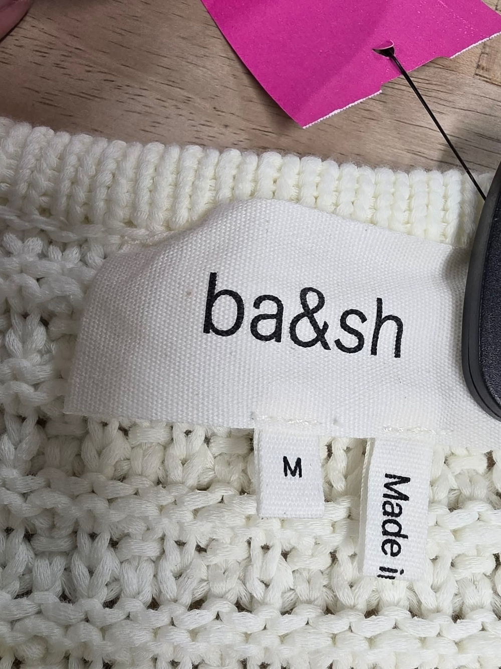 ba&sh Cream Textured Knit Button-Front Cardigan - Picture 5 of 7